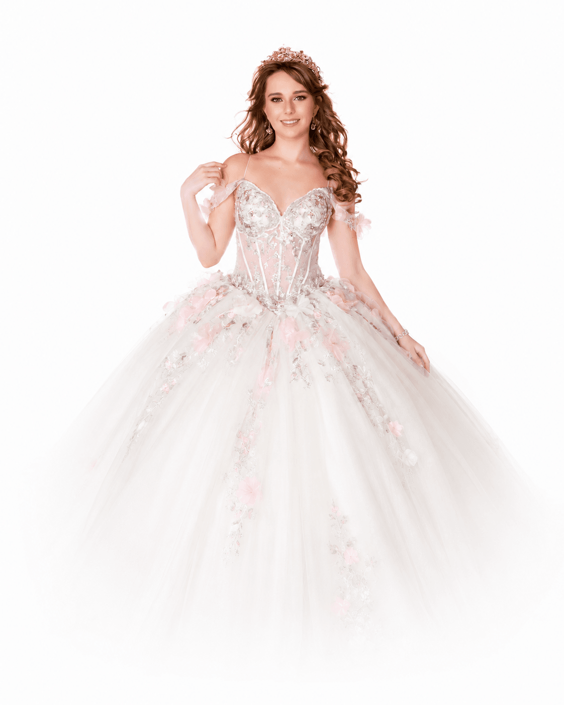 Retrato artístico de quinceañera con vestido rosa ilustrando conexión emocional
